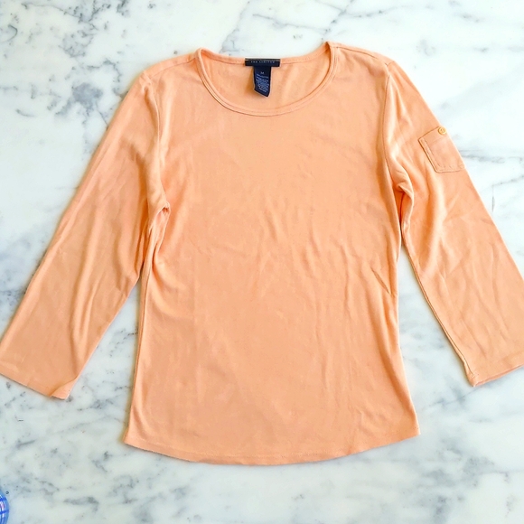 NWOT. The Limited 100% Cotton Tee with 3/4 wide sleeve and pocket on sleeve. - Picture 3 of 4